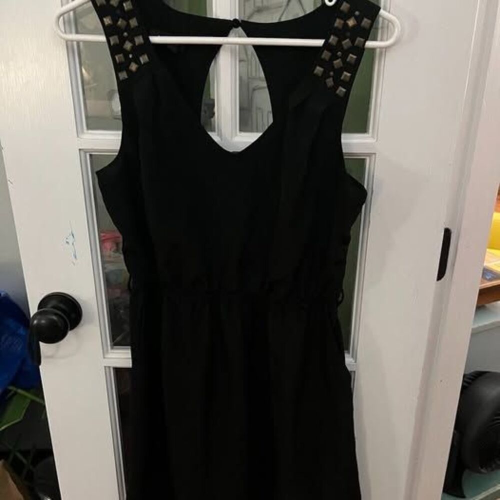 A. Byer Black Studded Sleeveless Dress Size Small